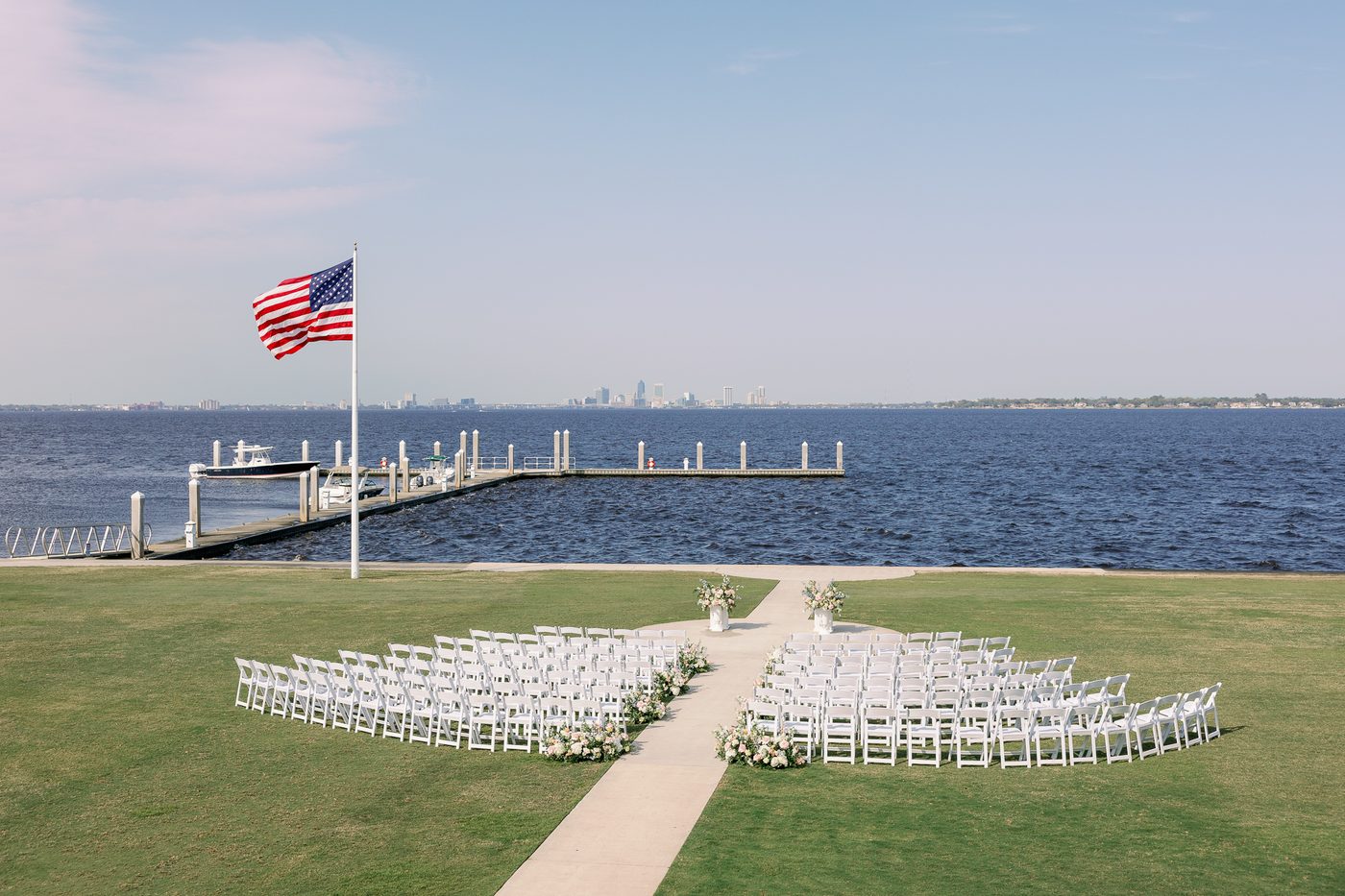Waterfront event setup in Jacksonville, FL