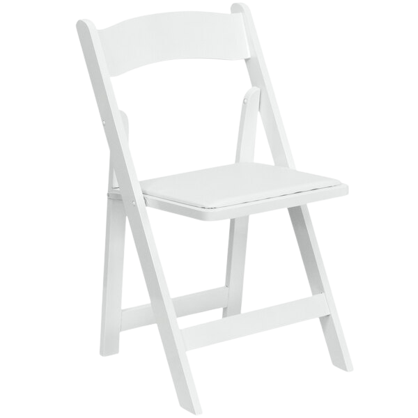 White Padded Folding Chair